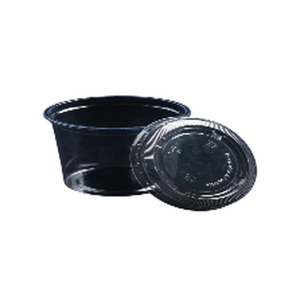 POT DE SAUCE 1 OZ BASE NOIRE ET COUVERCLE TRANSPARENT