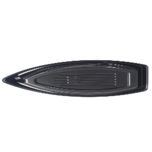 plastic sushi boat BASE NOIRE ET COUVERCLE TRANSPARENT
